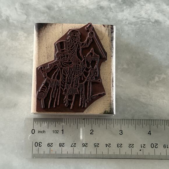 CHRISTMAS Carolers STAMPIN UP 2007 Wood Mounted Rubber Stamp Victorian - Picture 2 of 2